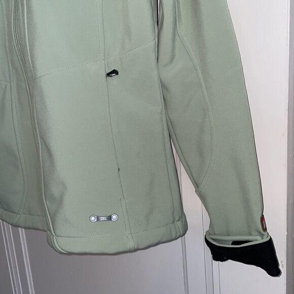 Spyder mint green light zip up front fleece lined coat - Picture 6 of 16